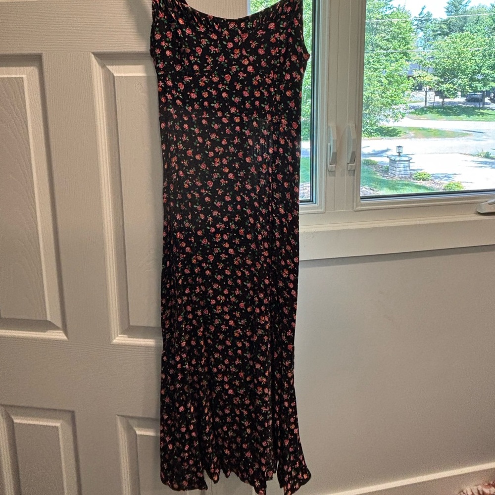 Zara Pink and Black Sleeveless Maxi Sundress